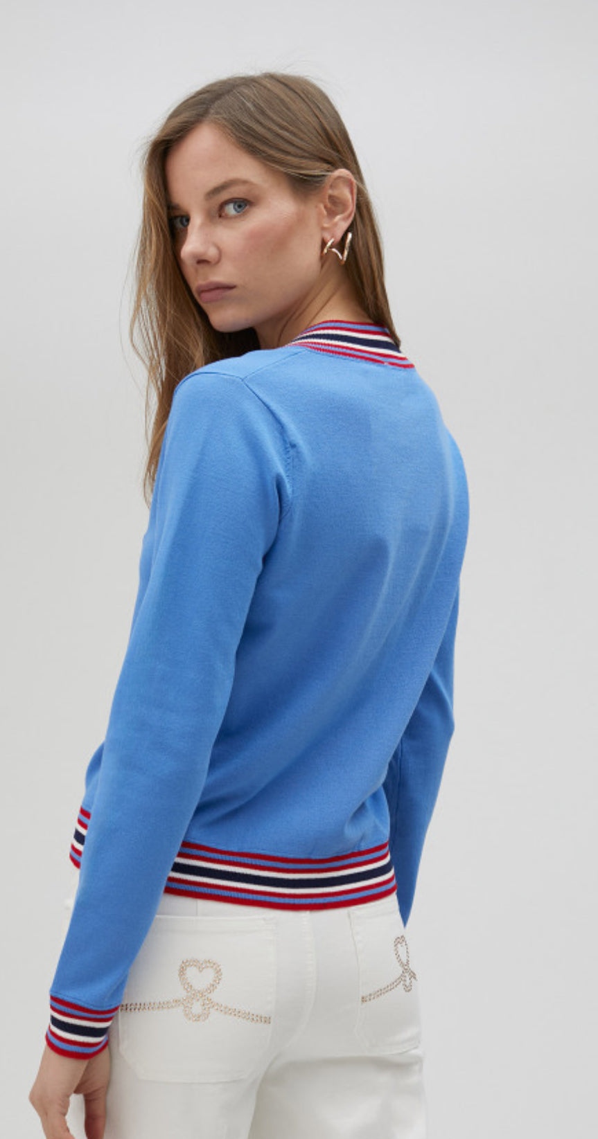 Blue V-Neck Sweater