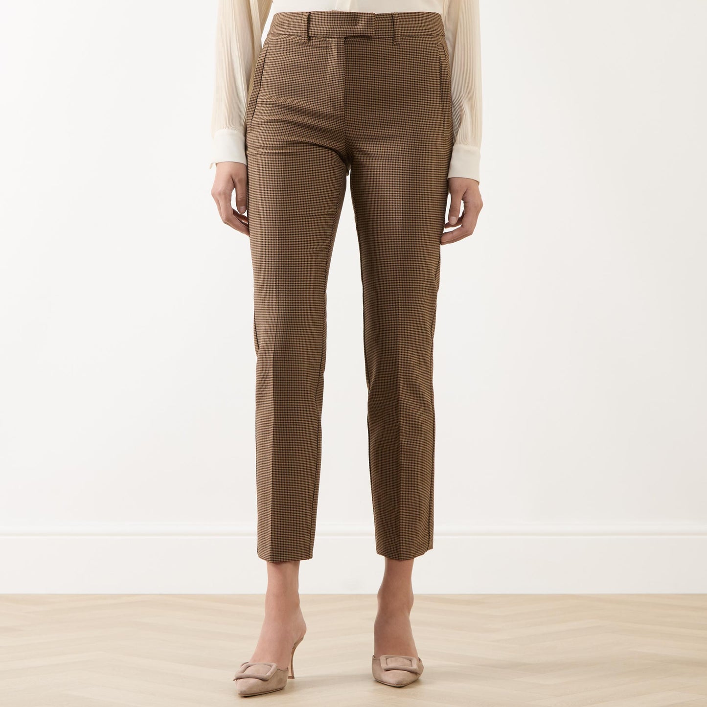 Tan Check Trousers