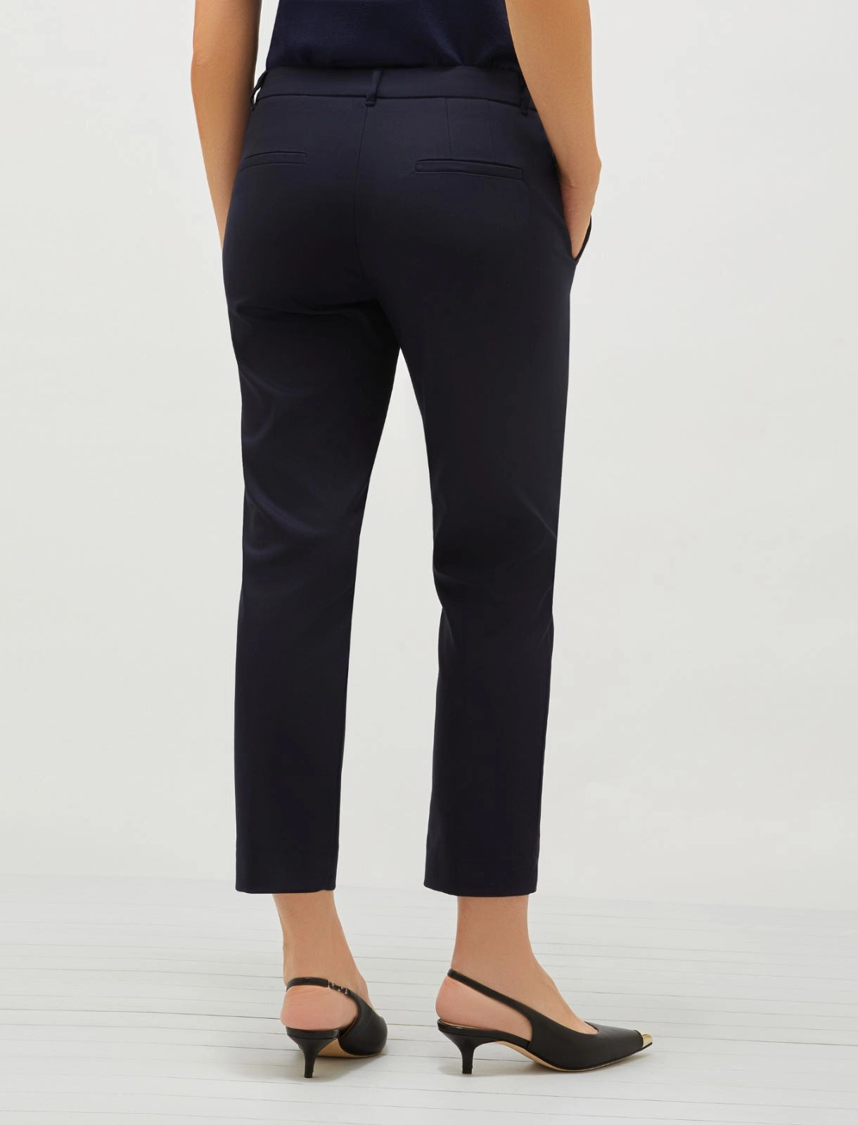 Marella Cotton Mix Navy Trousers