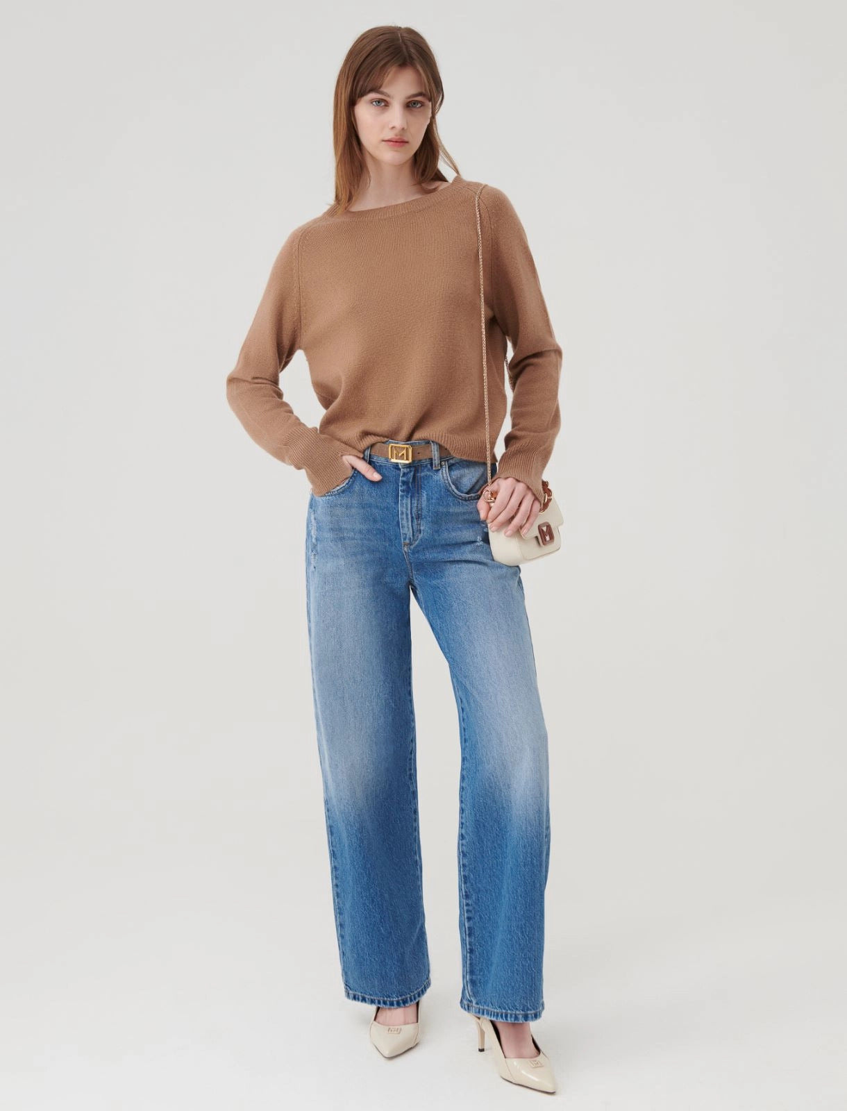Marella Cashmere Blend R/N Knit Sweater