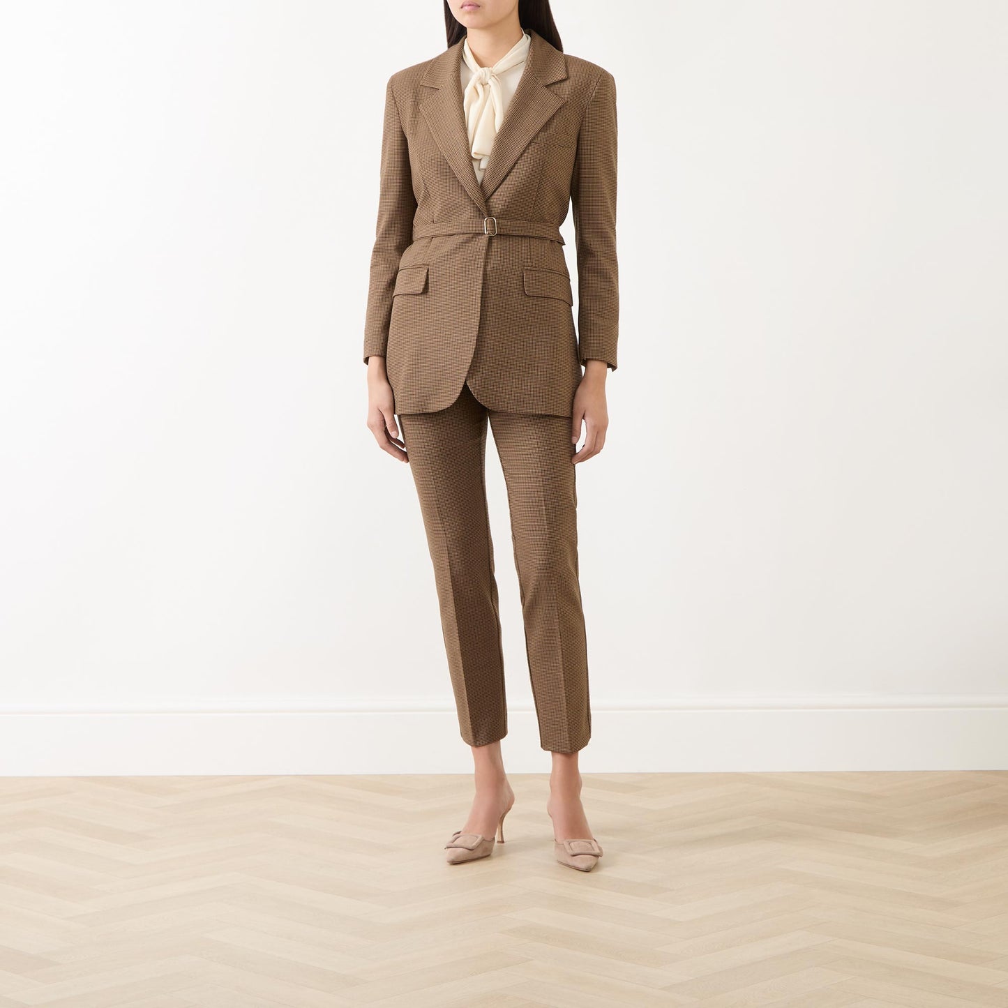 Tan Check Trousers