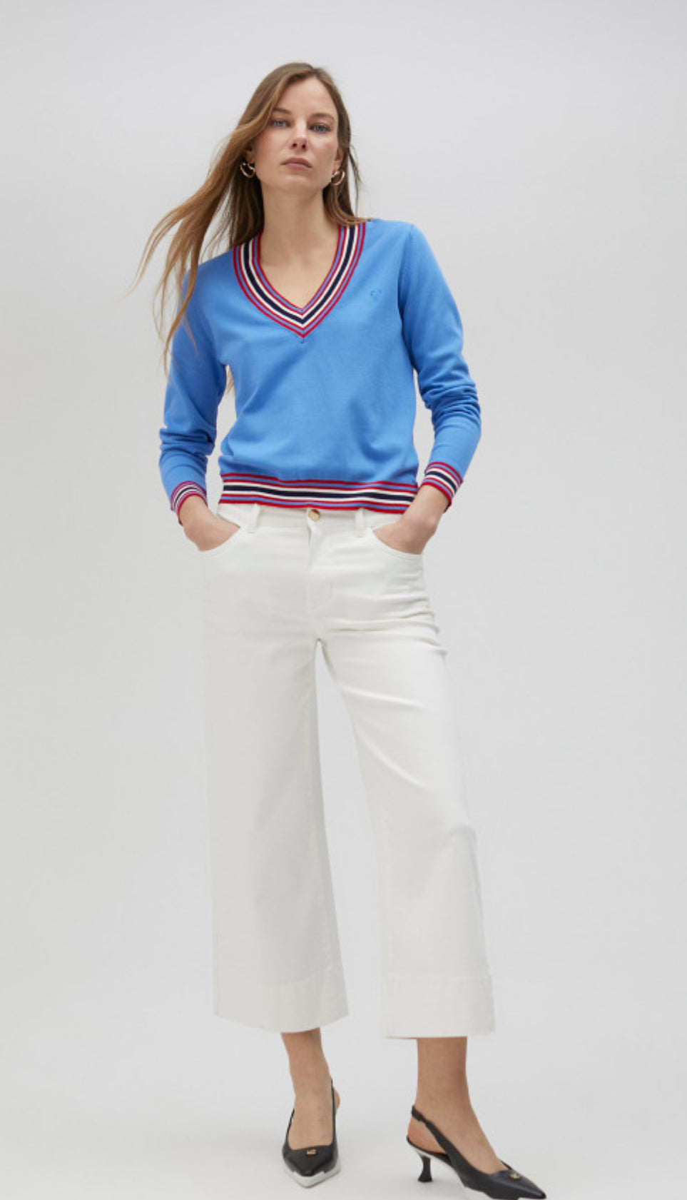 Blue V-Neck Sweater