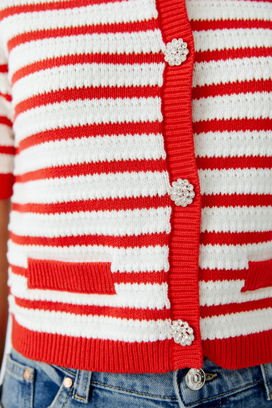 Red/White Cardigan