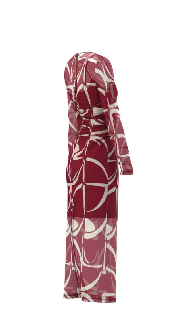 Wine/Cream dress