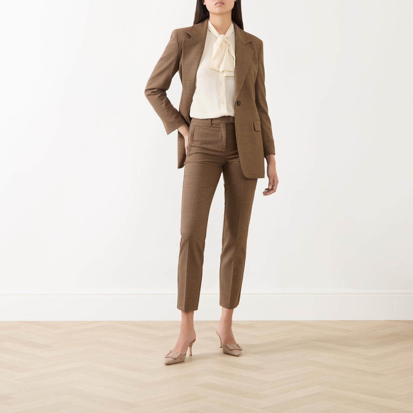 Tan Check Trousers