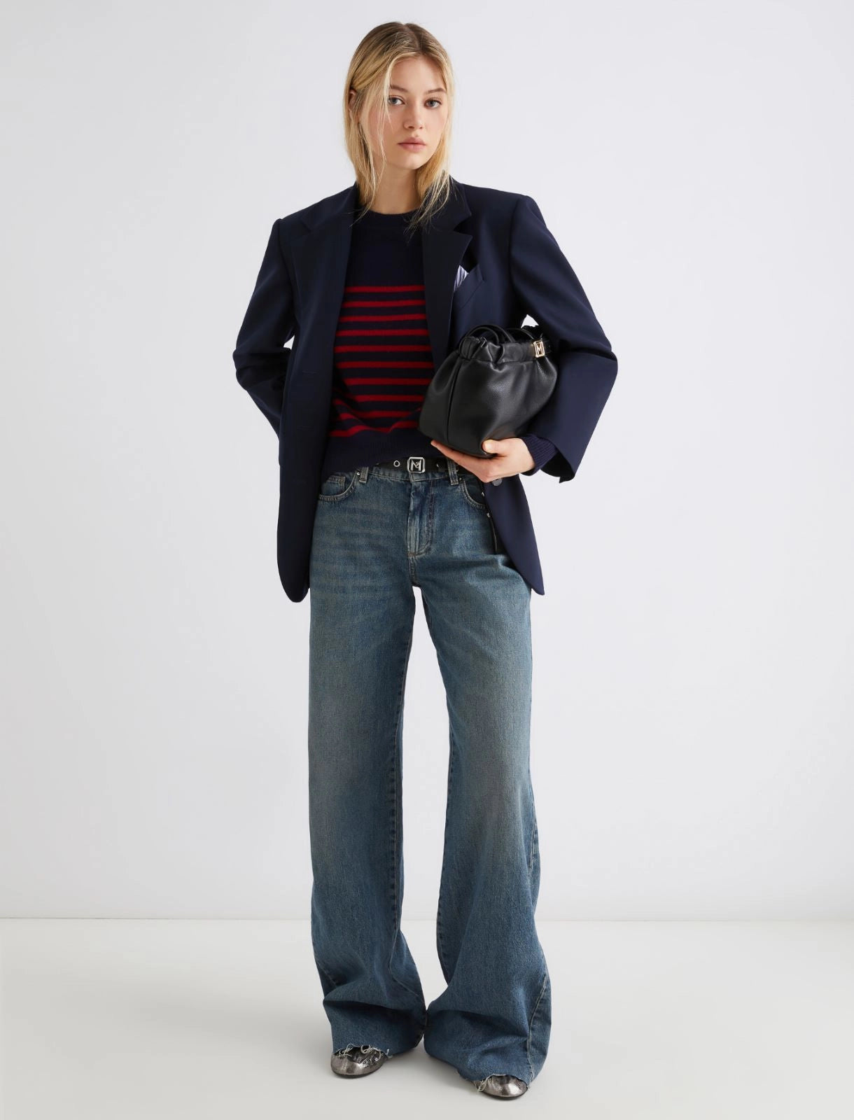 Navy/Red Knit