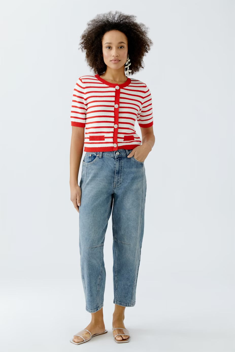 Red/White Cardigan