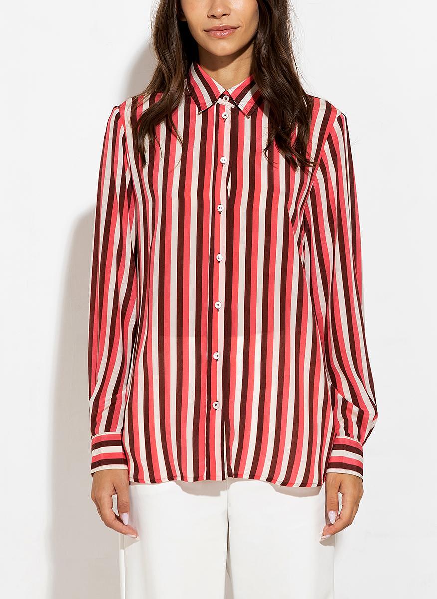 Marella Pink/Bordeaux Silk Shirt