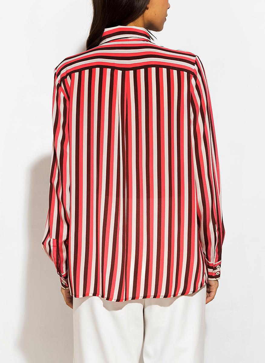 Marella Pink/Bordeaux Silk Shirt