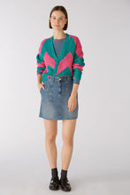 Load image into Gallery viewer, Pink/Turquoise Zigzag Cardigan
