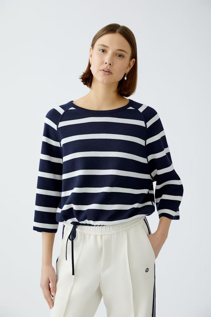 Oui Navy Reversible Sweater