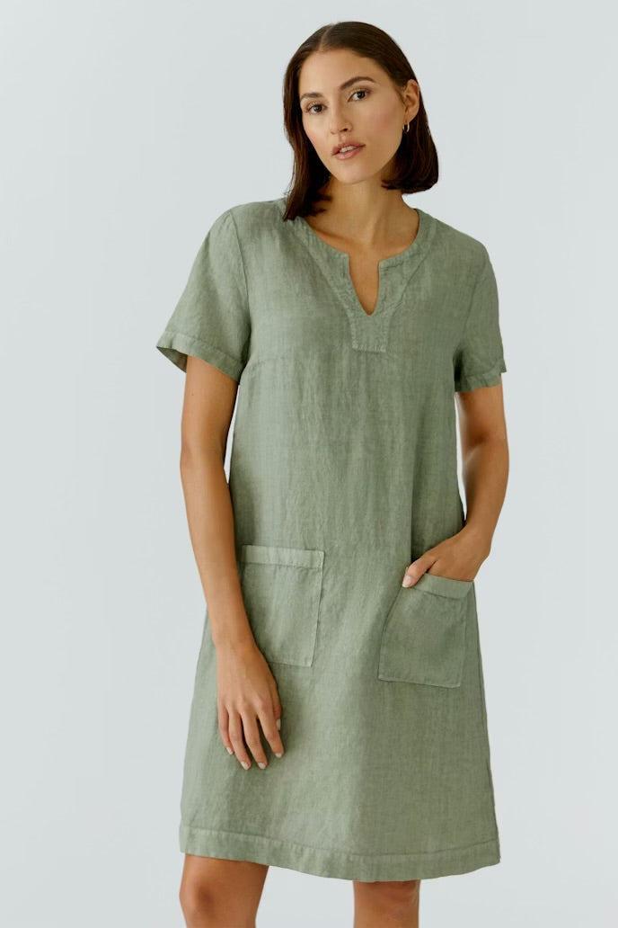 Khaki Linen Dress