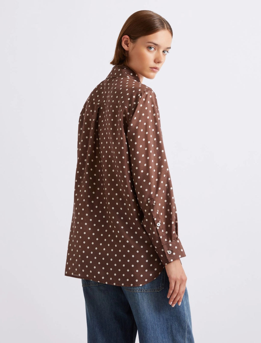 Brown polka dot blouse