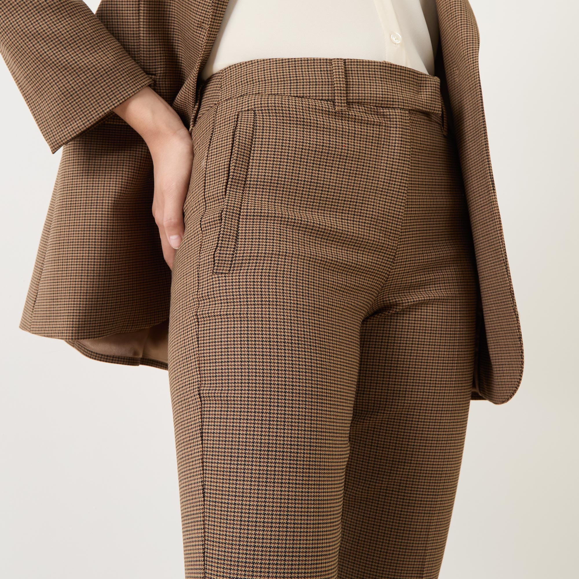 Tan Check Trousers