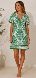Blue/Green V/N Dress