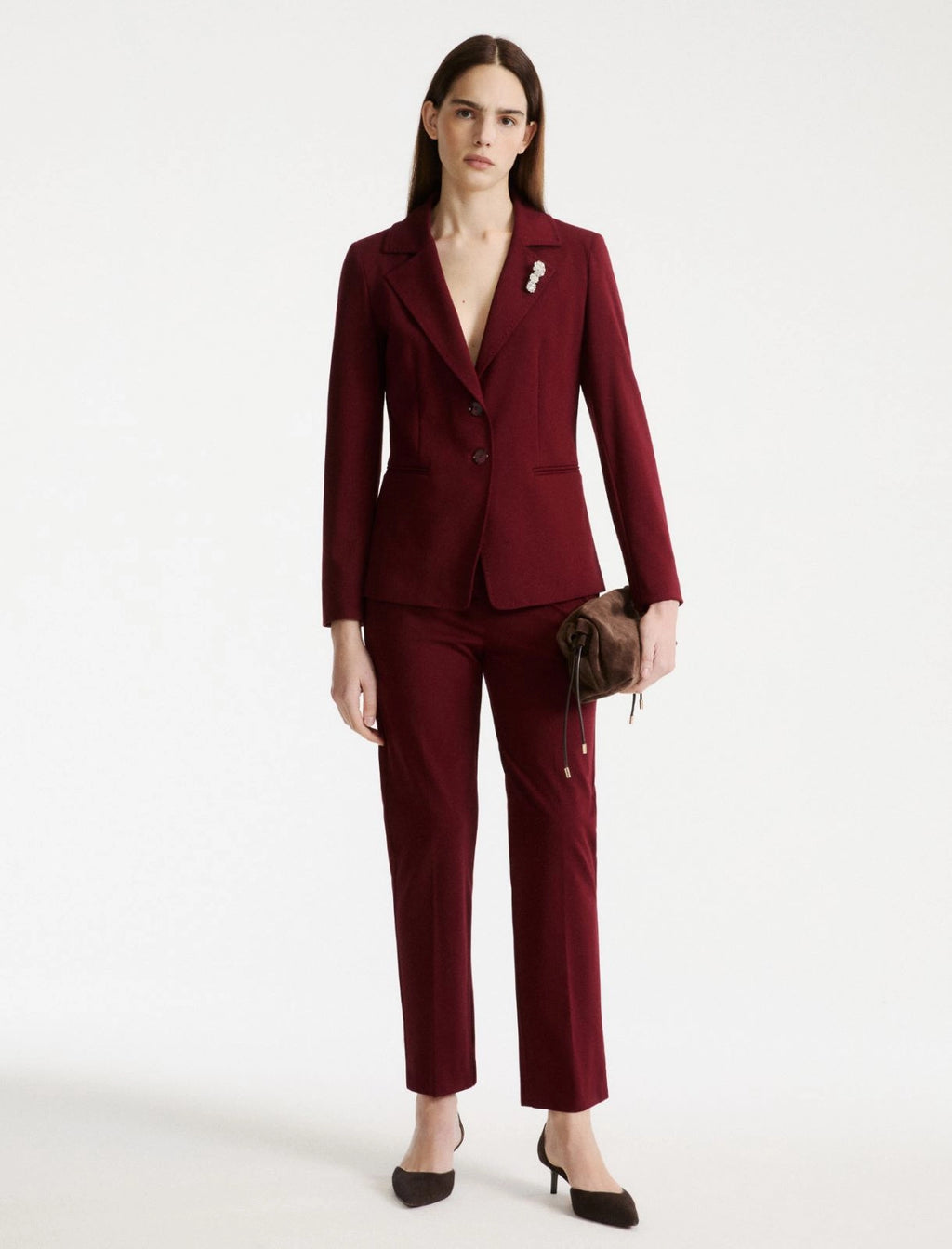 Wine Trouser suit