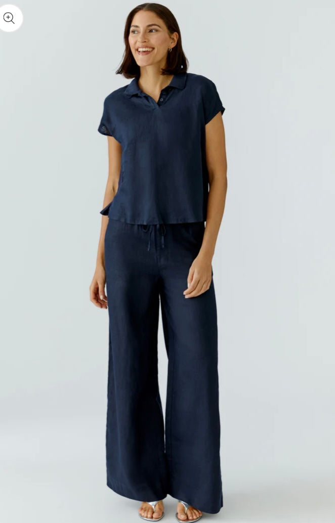 Navy Linen T/Shirt
