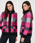 Fuchsia Zip Cardigan