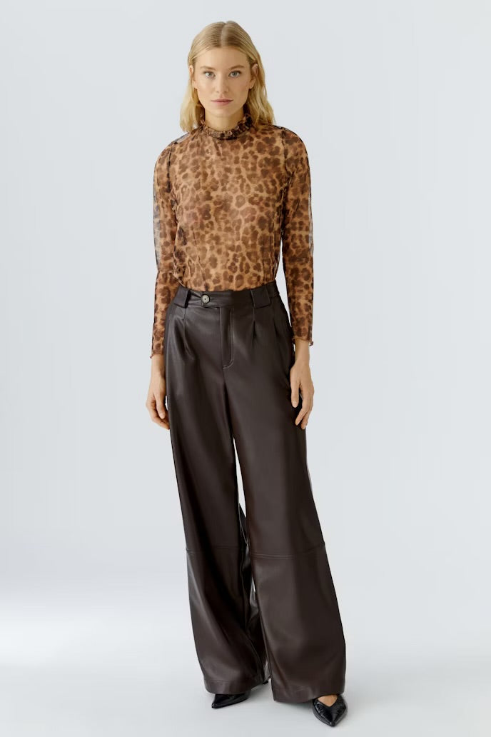 Leopard mesh top