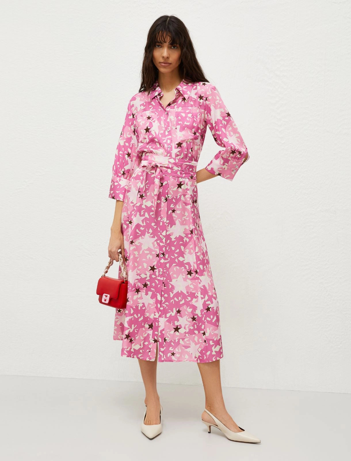 Marella Pink Print Shirt Dress