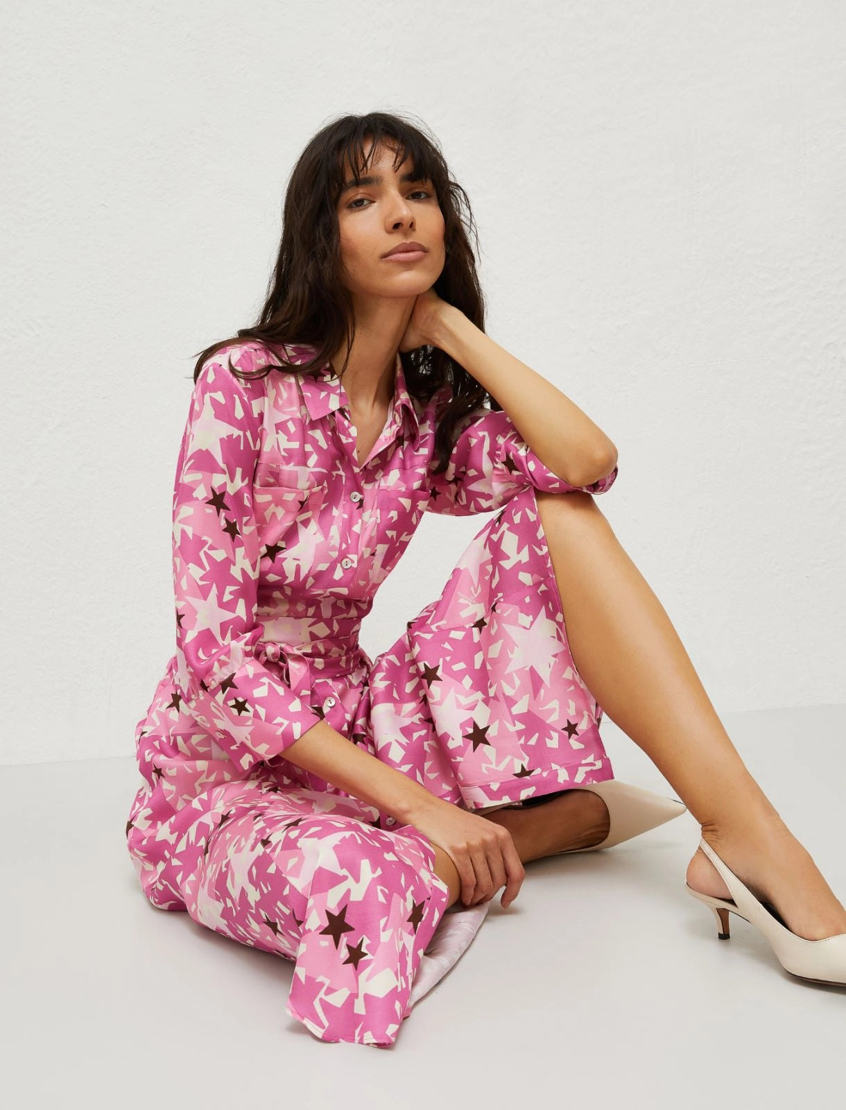 Marella Pink Print Shirt Dress