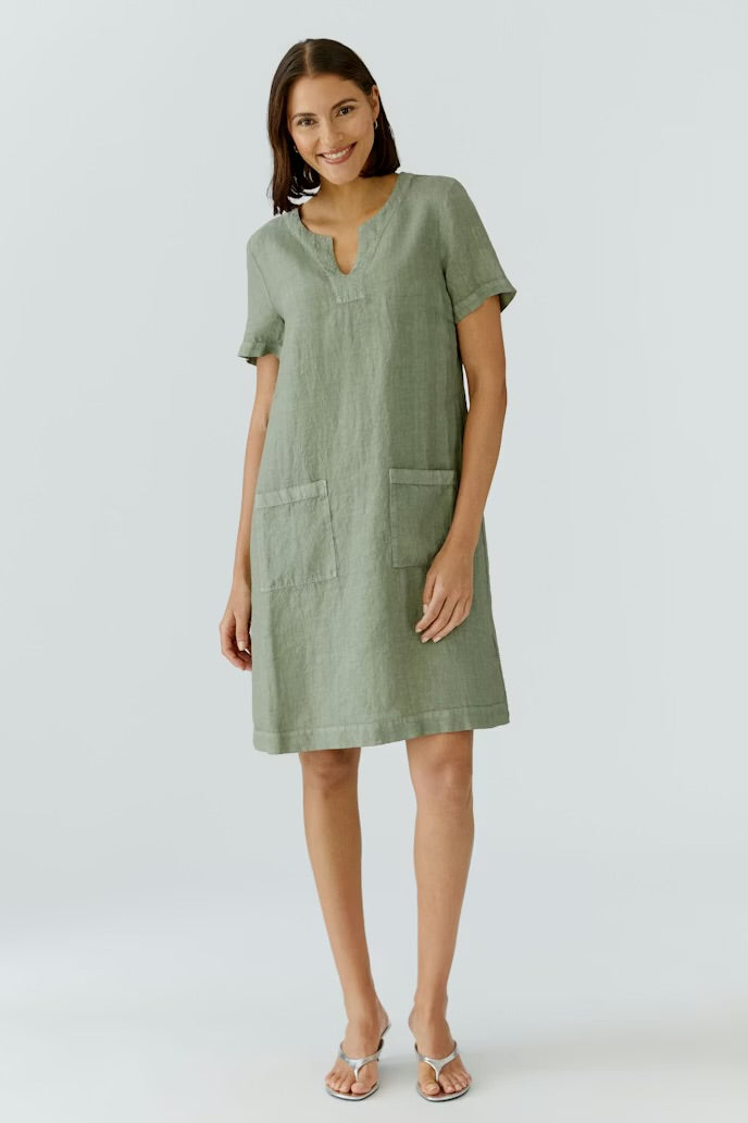 Khaki Linen Dress