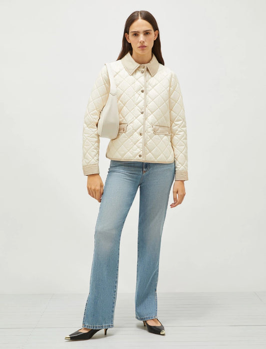 Marella Cream Quilted Short Jacket