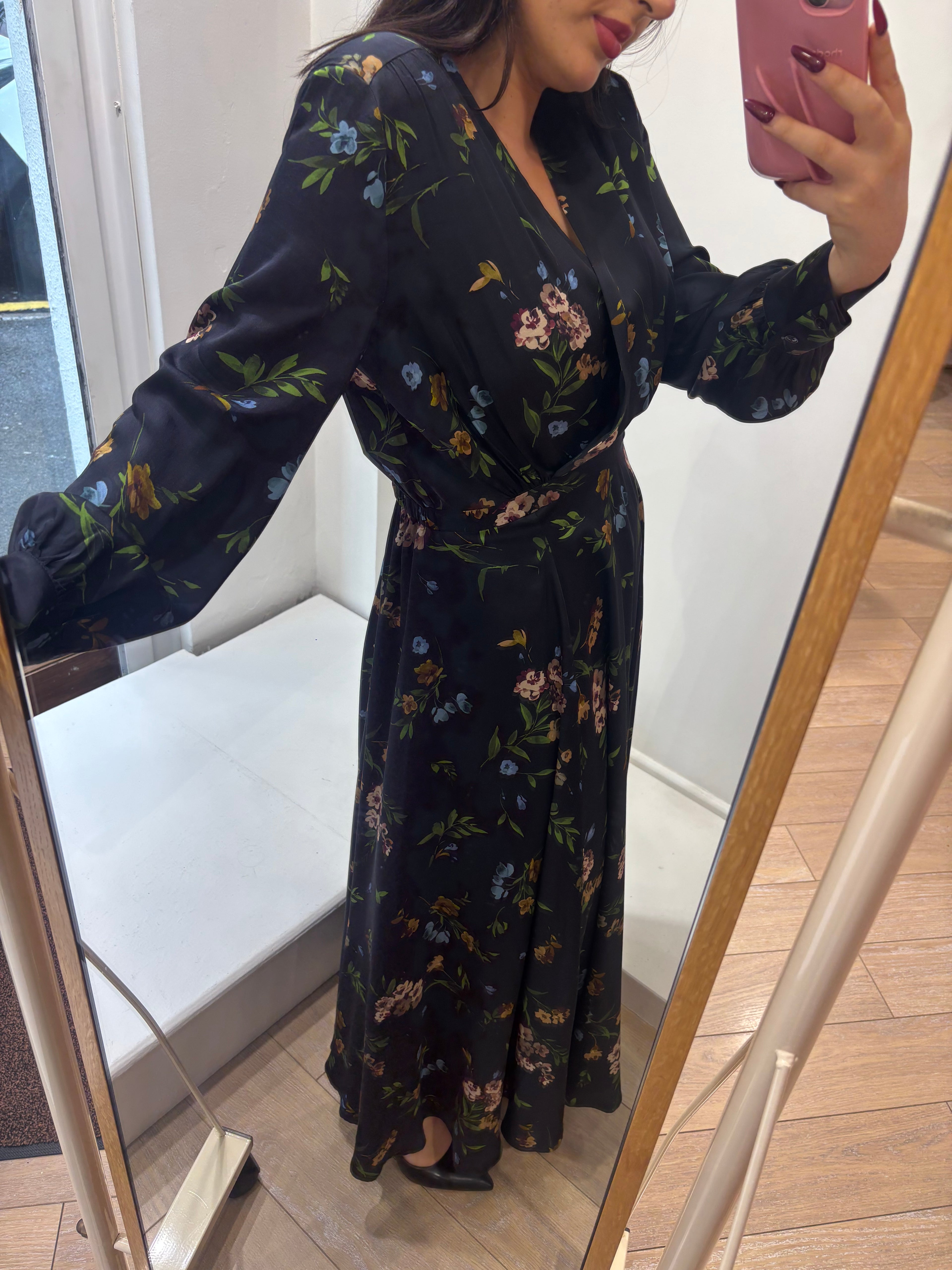 Navy Floral Dress