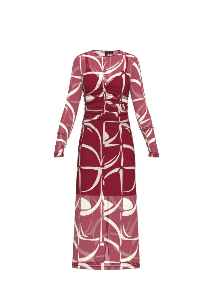Wine/Cream dress