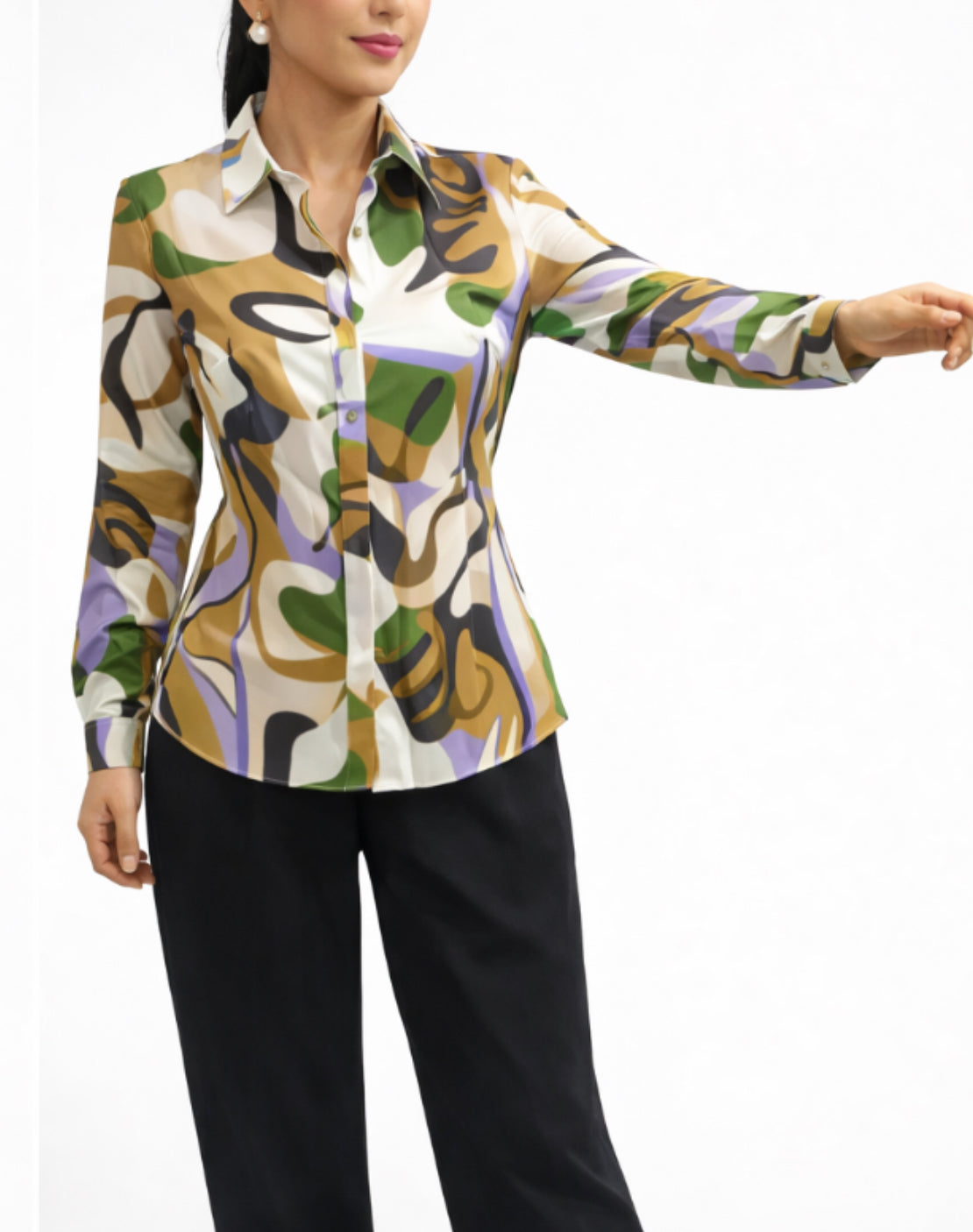 Purple Printed Blouse