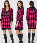 Black/Fuchsia Knit Dress
