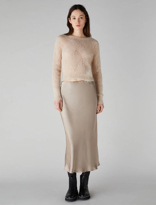 Emme Beige Metallic Skirt