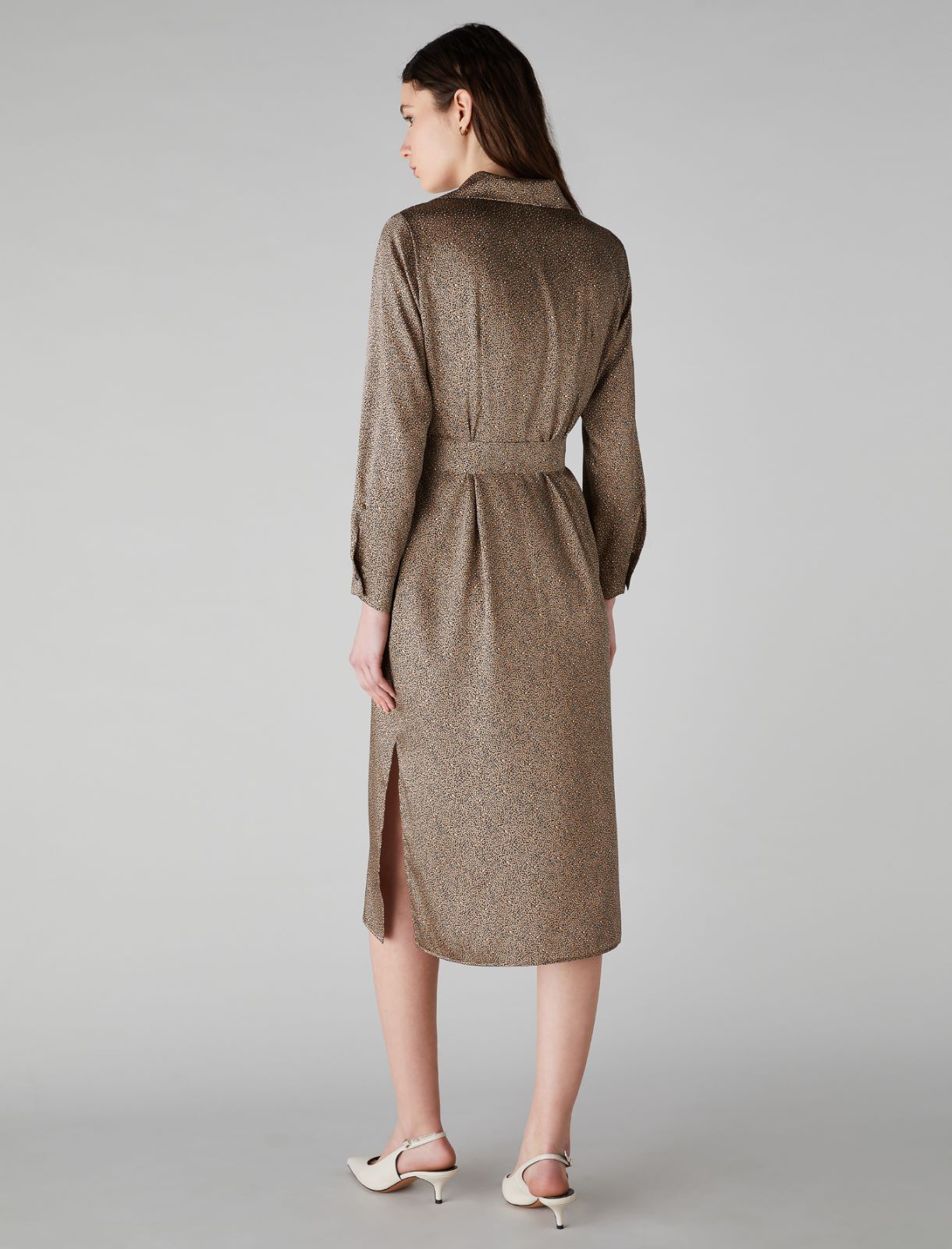 Emme Camel Leopard Shirt Dress