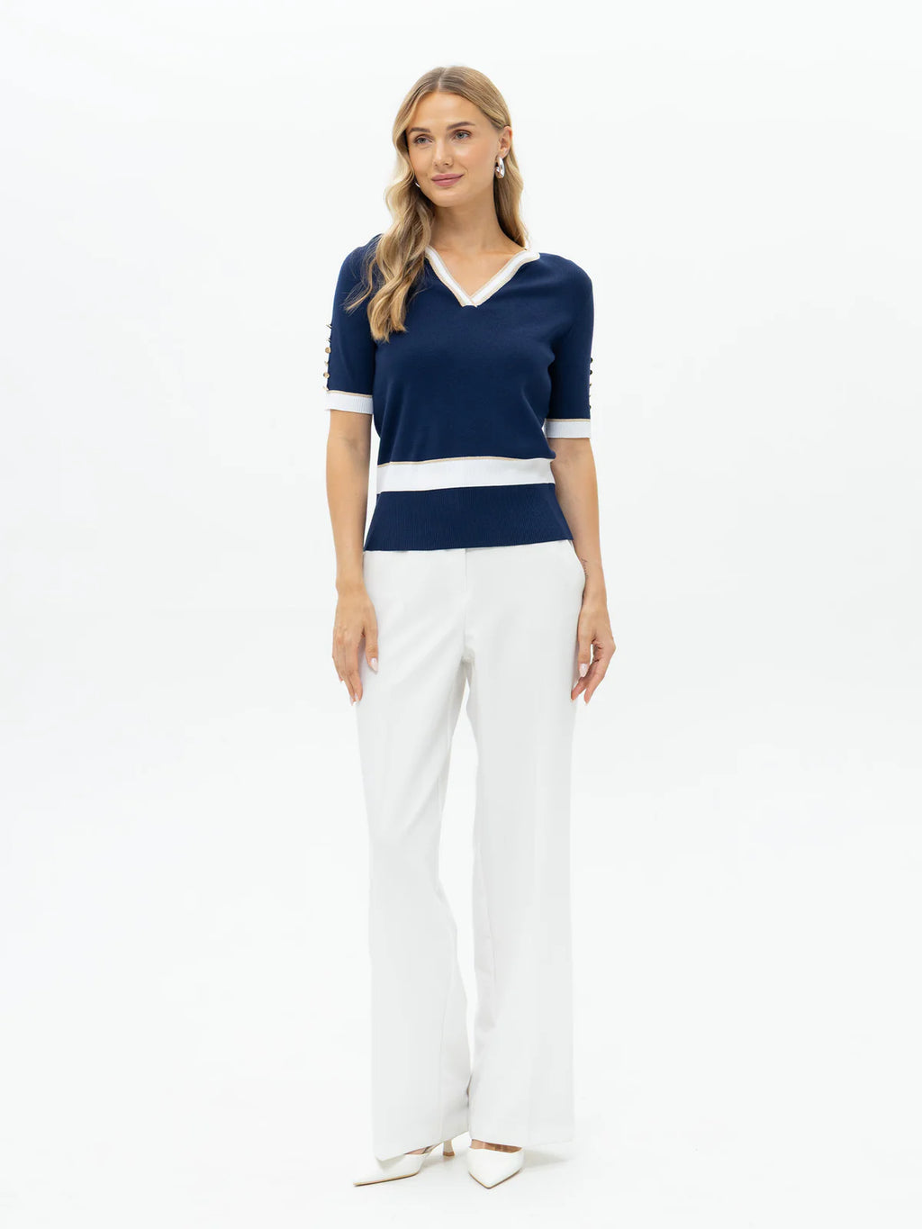 Navy V/N Top