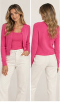 Fuchsia Fine Knit Cardigan