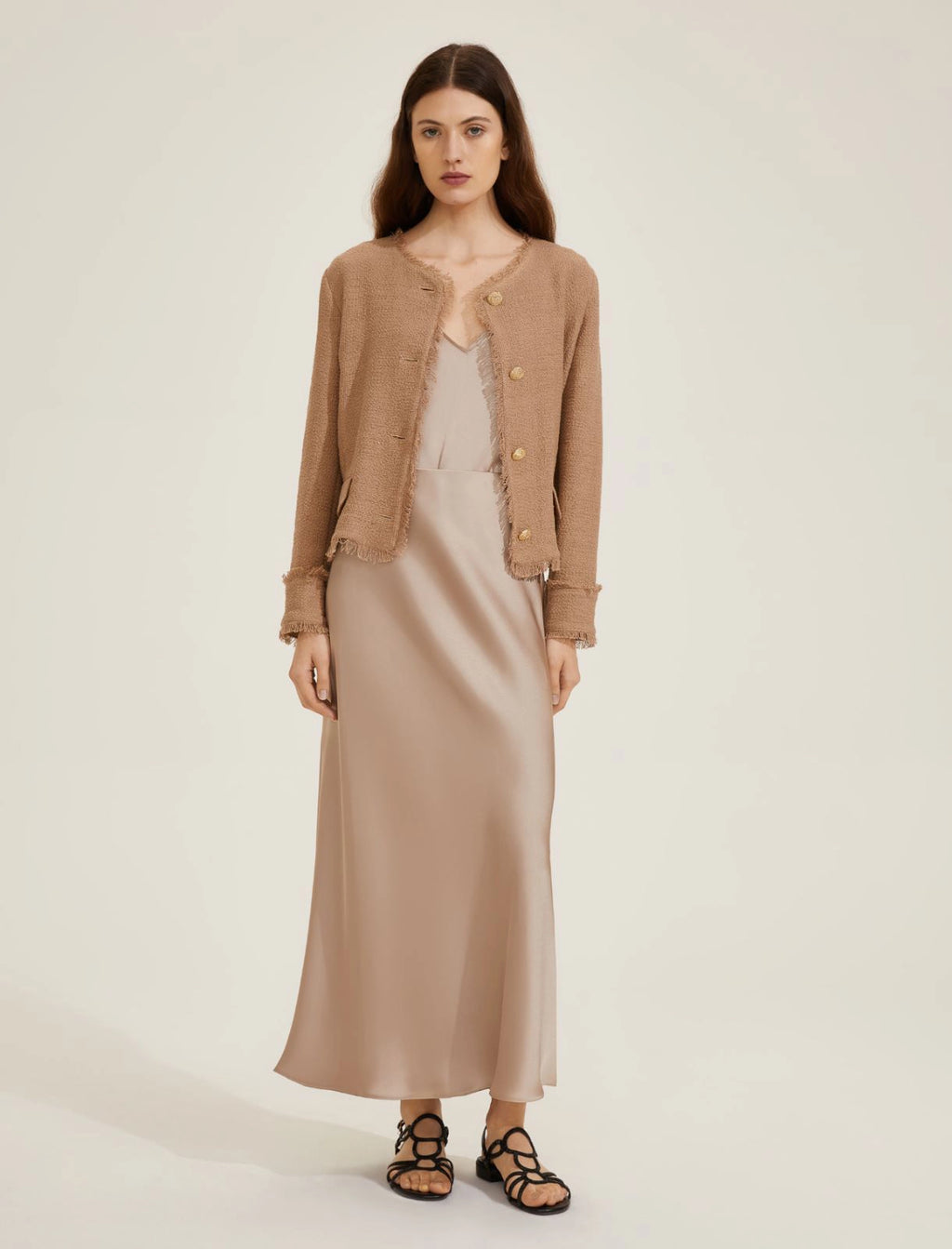 Ecru Satin Two-Piece