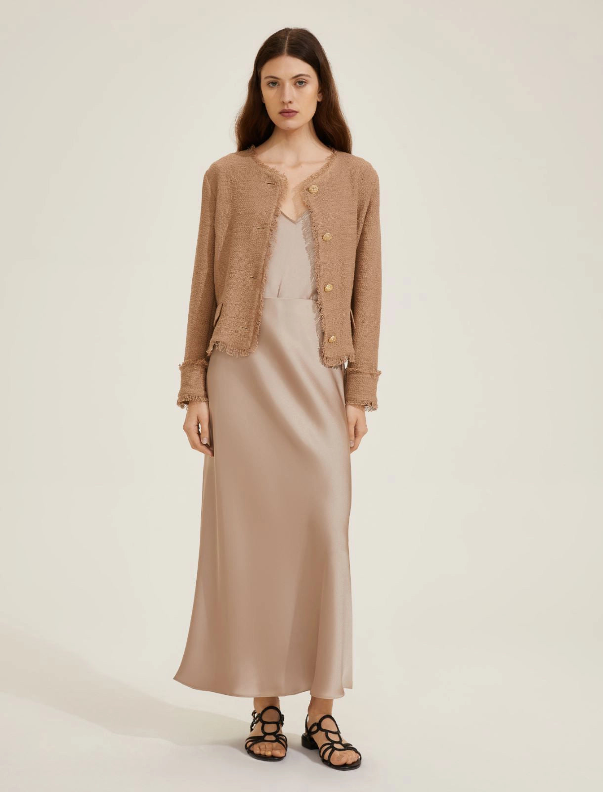 Ecru Satin Two-Piece