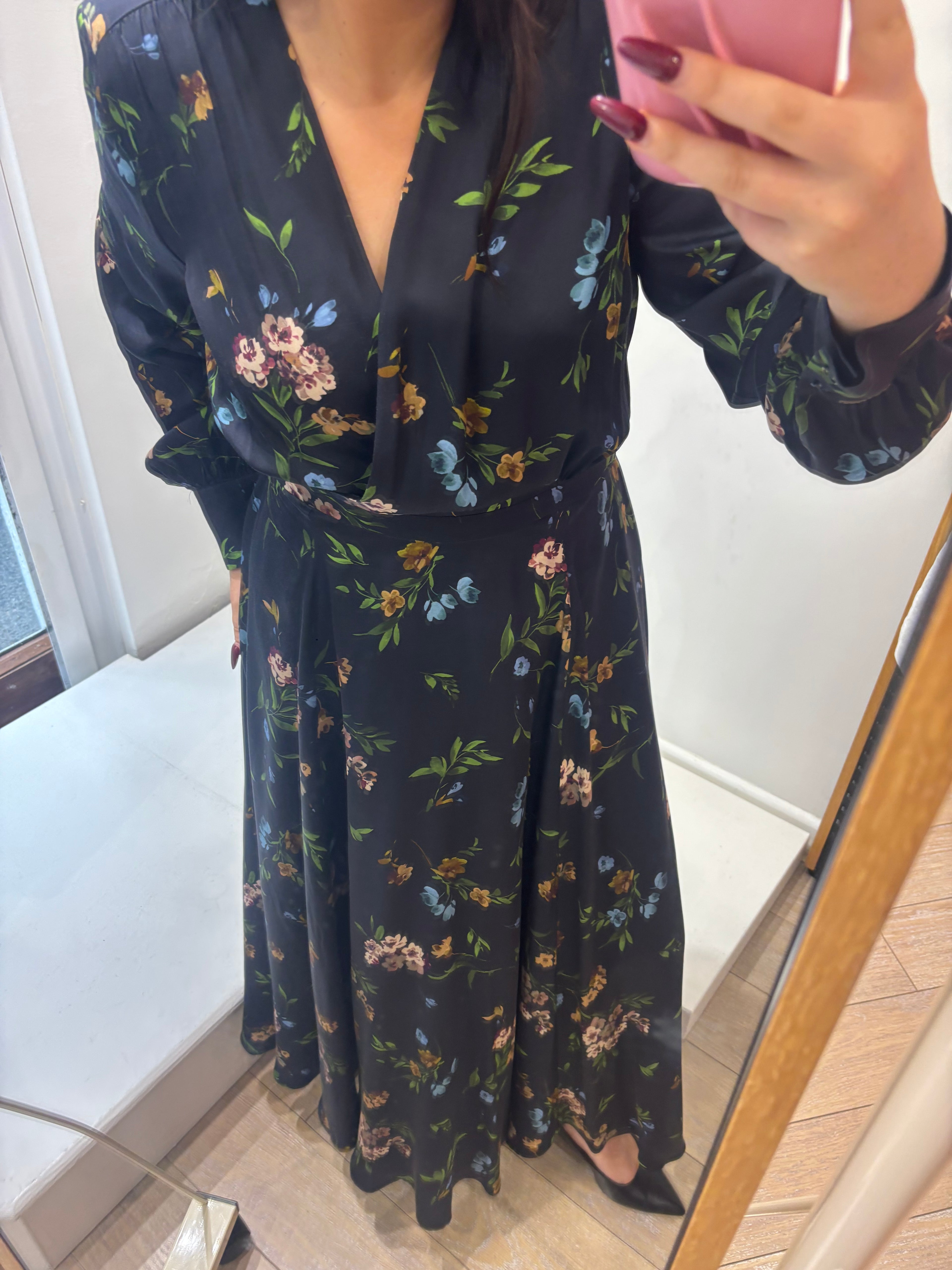 Navy Floral Dress