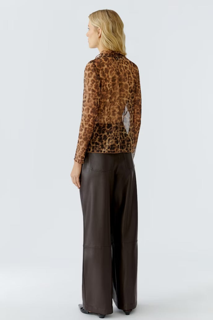 Leopard mesh top
