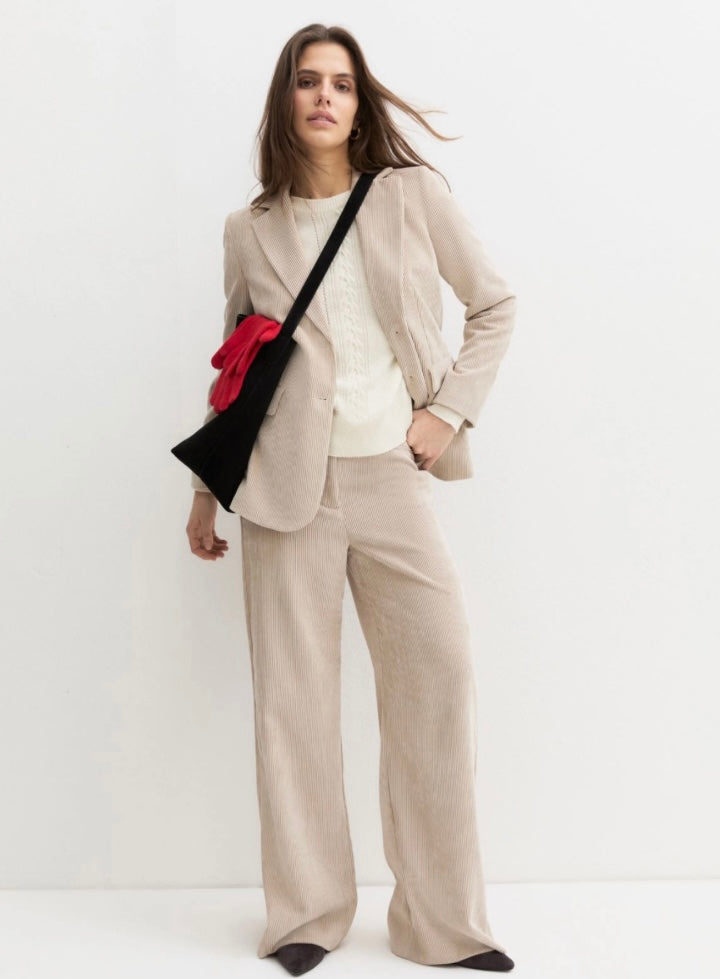 Cream Cord Trouser suit
