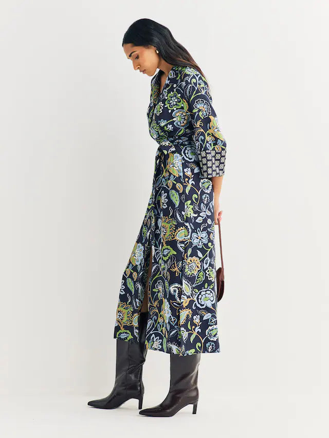 Navy Printed Dress
