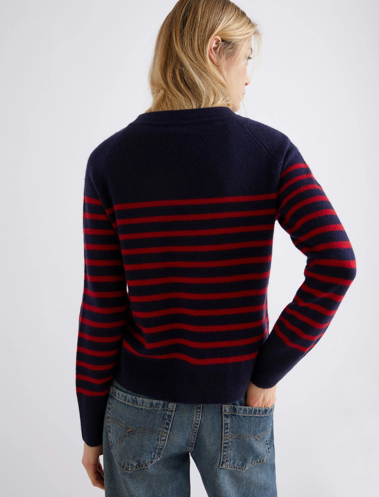 Navy/Red Knit
