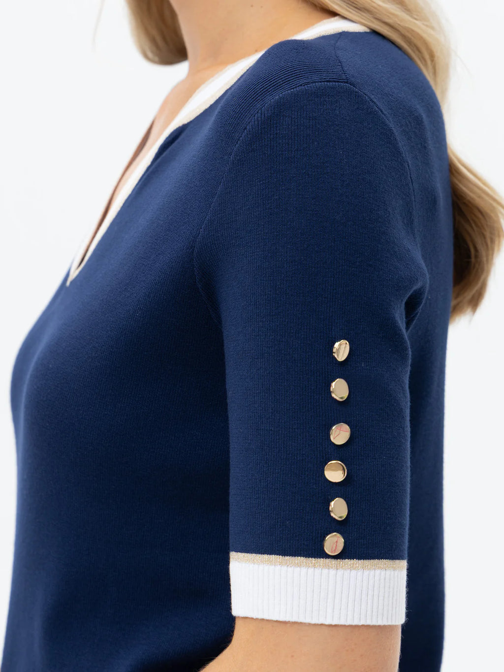 Navy V/N Top