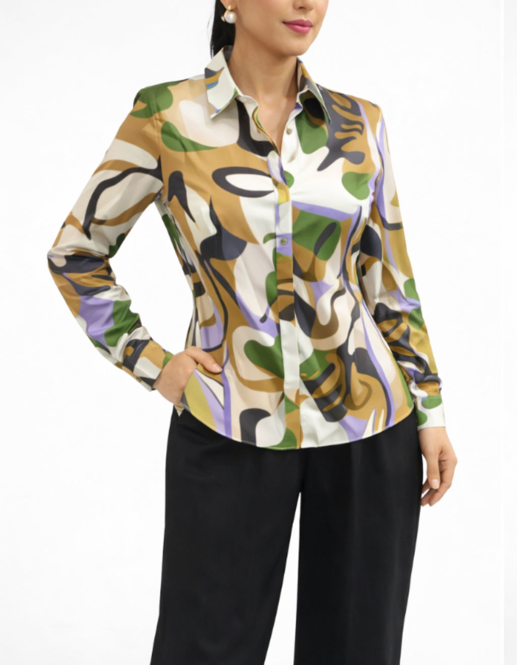 Purple Printed Blouse