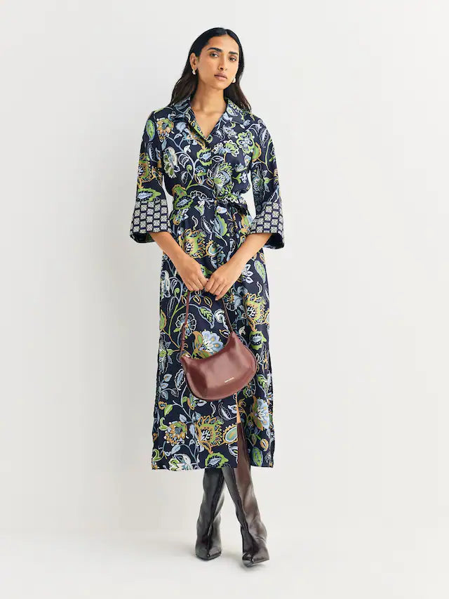 Navy Printed Dress