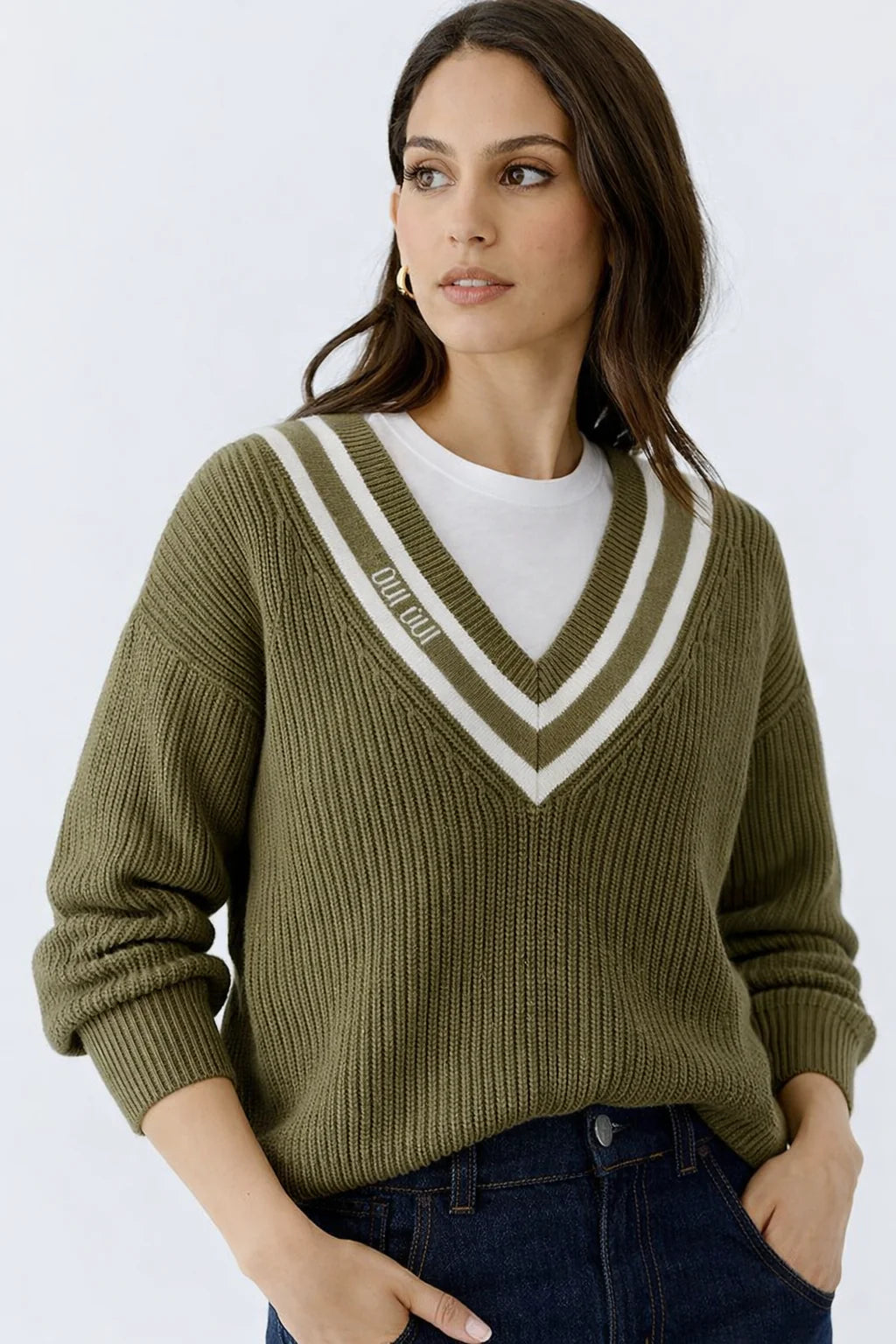 Khaki V/N Sweater