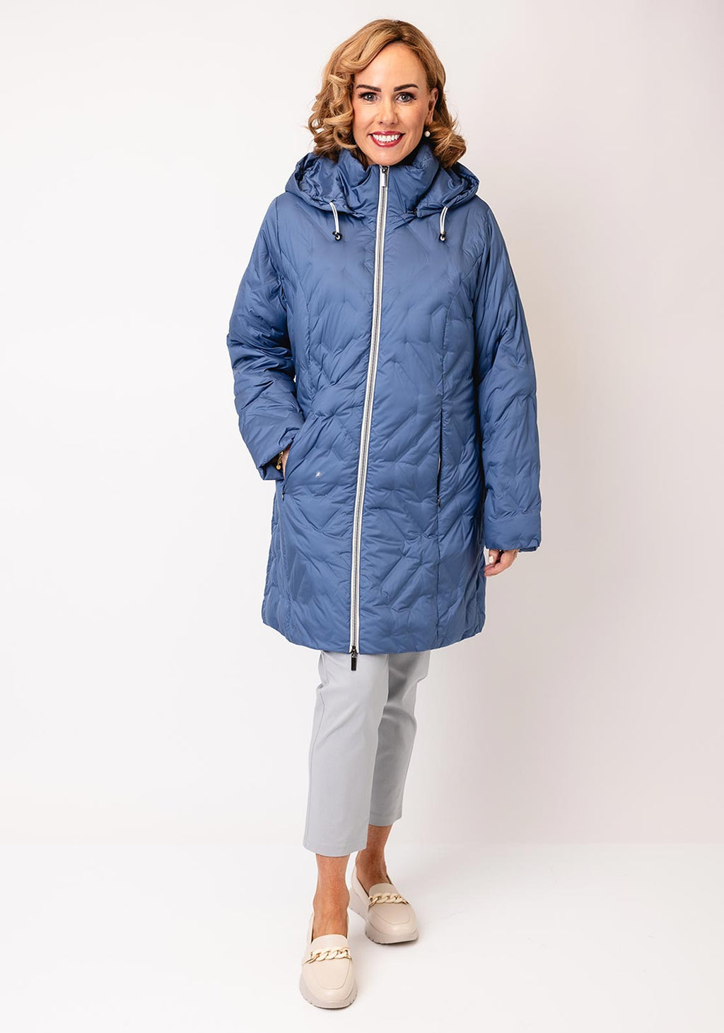 Blue Quilted Coat