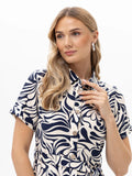 Navy Printed Dress