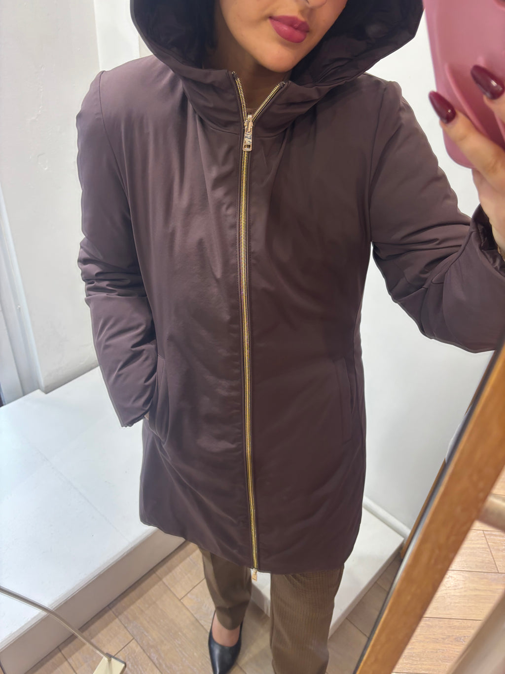 Chocolate Padded Reversible Coat