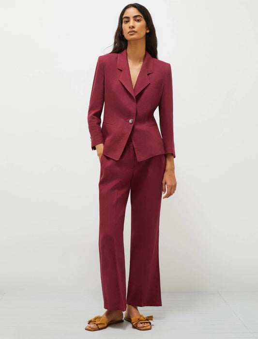 Wine Linen Trouser